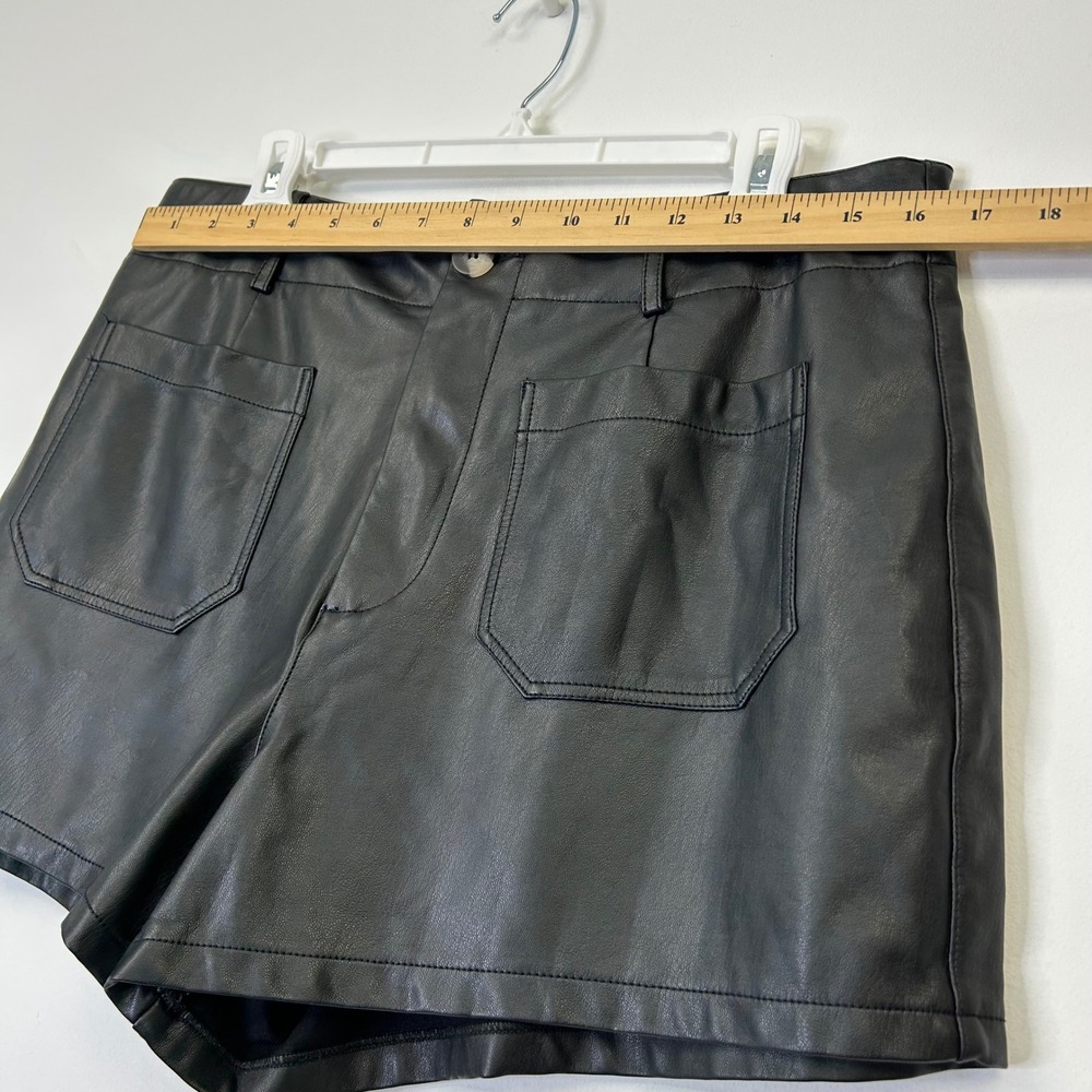 Anthropologie Maeve Colette Faux Leather High Rise Shorts Womens 33 Black - Picture 3 of 10